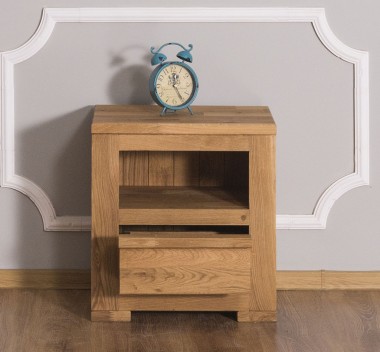 Bedside table with 1 drawers Wild Oak drawer on metal rail