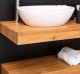 Oak washbasin holder with metal wall mounting set