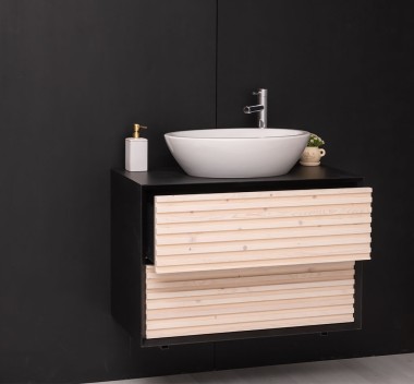 Bathroom item 2 drawers "Slatted"