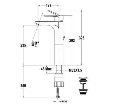 TEKA Trend Plus XL sink faucet for high sink