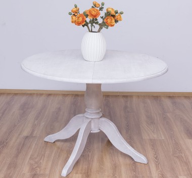 Table with central leg 120x120cm + 1 extension