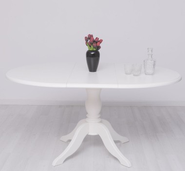 Table with central leg 120x120cm + 1 extension