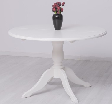 Table with central leg 120x120cm + 1 extension