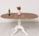 Table with central leg 120x120cm + 1 extension