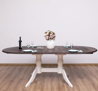 Oval table with 2 legs 160 / 230x120cm