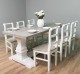 Colonial pillar leg dining table 210x90cm, oak top