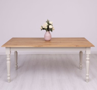 Dining table with turned legs 160x90cm, oak top