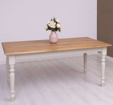 Dining table with turned legs 160x90cm, oak top