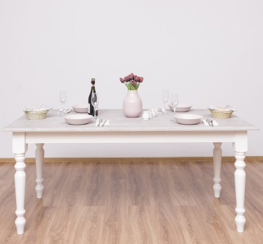 Dining table with turned legs 180x90cm, oak top