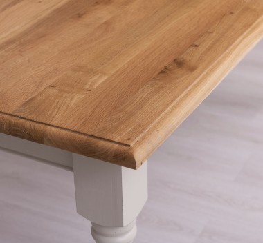 Dining table with turned legs 210x90cm, oak top