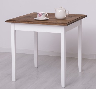 Table with oak top, dim. 80x80x78