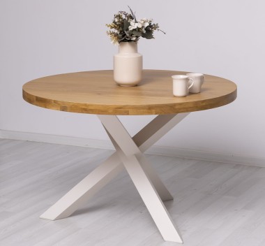 X-Y base dining table, oak top