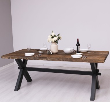 Dining table with X legs, 210