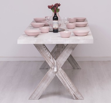 Dining table with X legs, 210