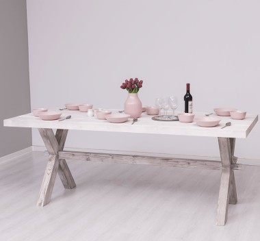 Dining table with X legs, 210