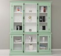 Chest without drawers, glass doors + 2-door display case and open shelves - Color Ext._P092 / Color Int._P004 - DOUBLE COLORED