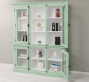 Chest without drawers, glass doors + 2-door display case and open shelves - Color Ext._P092 / Color Int._P004 - DOUBLE COLORED