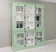 Chest without drawers, glass doors + 2-door display case and open shelves - Color Ext._P092 / Color Int._P004 - DOUBLE COLORED