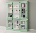 Chest without drawers, glass doors + 2-door display case and open shelves - Color Ext._P092 / Color Int._P004 - DOUBLE COLORED