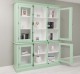 Chest without drawers, glass doors + 2-door display case and open shelves - Color Ext._P092 / Color Int._P004 - DOUBLE COLORED