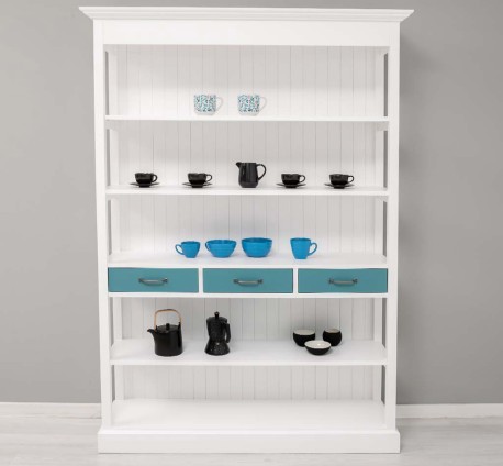 Large shelf with 3 drawers, 3 shelves - Color Corp_P004 / Color Drawers_P008 - DOUBLE COLORED