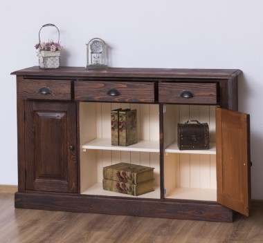 Chest of drawers with 2 doors, 3 drawers, open space