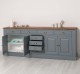 Kitchen sideboard 4 doors 8 drawers bas, top oak