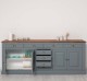 Kitchen sideboard 4 doors 8 drawers bas, top oak