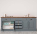 Kitchen sideboard 4 doors 8 drawers bas, top oak