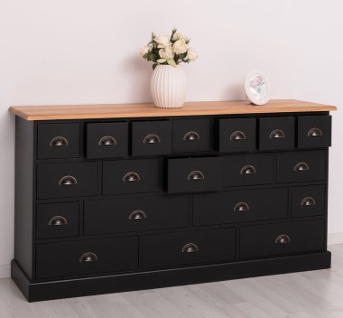 Chest of 19 drawers, top oak