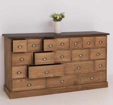 Chest of 19 drawers, top oak