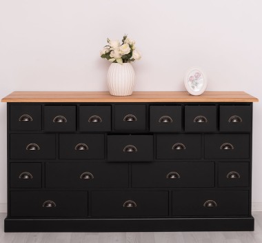 Chest of 19 drawers, top oak