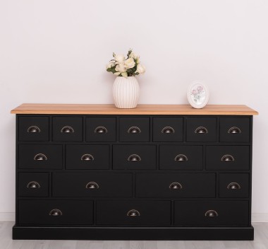 Chest of 19 drawers, top oak