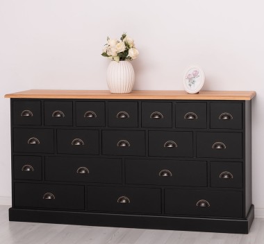 Chest of 19 drawers, top oak