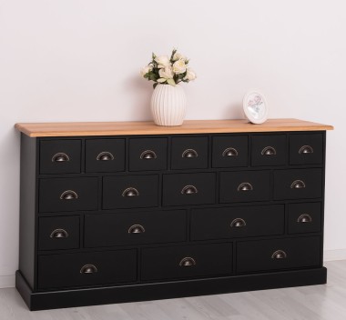 Chest of 19 drawers, top oak