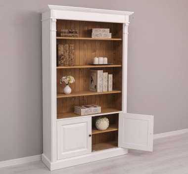 Bookcase with 2 doors, open shelf, Directoire Collection