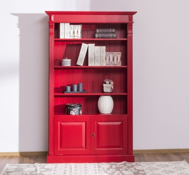 Bookcase with 2 doors, open shelf, Directoire Collection