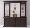 Bookcase with 4 doors, 4 BAS drawers + 2 glass doors, SUP open shelf, Directoire Collection