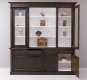 Bookcase with 4 doors, 4 BAS drawers + 2 glass doors, SUP open shelf, Directoire Collection