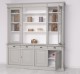 Bookcase with 4 doors, 4 BAS drawers + 2 glass doors, SUP open shelf, Directoire Collection