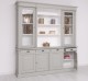 Bookcase with 4 doors, 4 BAS drawers + 2 glass doors, SUP open shelf, Directoire Collection