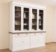 Bookcase with 4 doors, 4 BAS drawers + 4 SUP glass doors, Directoire Collection