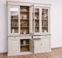 Bookcase with 4 doors, 4 BAS drawers + 4 SUP glass doors, Directoire Collection