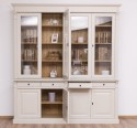 Bookcase with 4 doors, 4 BAS drawers + 4 SUP glass doors, Directoire Collection