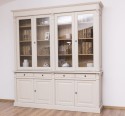 Bookcase with 4 doors, 4 BAS drawers + 4 SUP glass doors, Directoire Collection