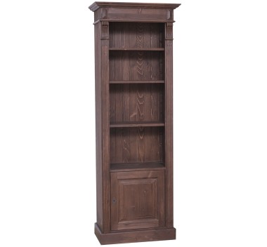 Narrow bookcase with 1 door, open shelf, Directoire Collection