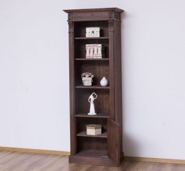 Narrow bookcase with 1 door, open shelf, Directoire Collection