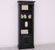 Narrow bookcase with 1 door, open shelf, Directoire Collection