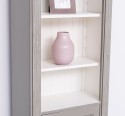 Narrow bookcase with 1 door, open shelf, Directoire Collection