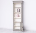 Narrow bookcase with 1 door, open shelf, Directoire Collection